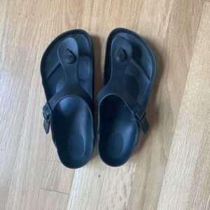 Black Birkenstock plastic waterproof sandals